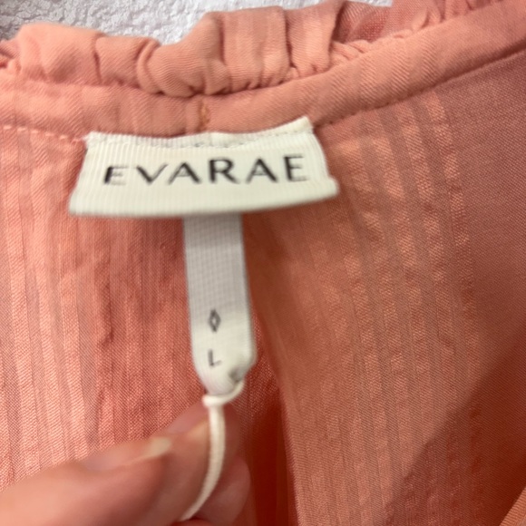 Evarae Long Sleeve V-Neck Midi Peach/Pink Large Dress NWT - Picture 4 of 8